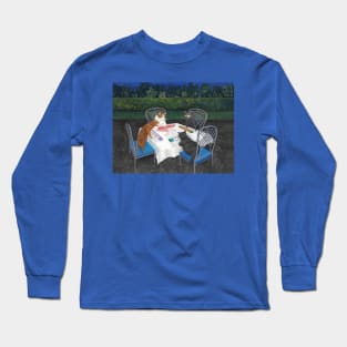 Cats Playing Mahjong Long Sleeve T-Shirt